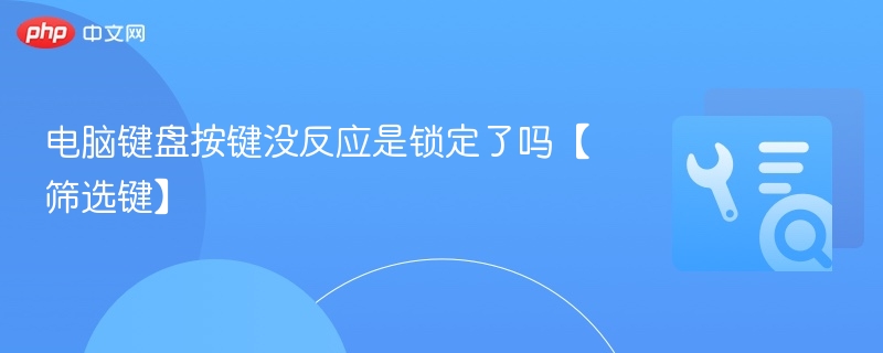 键盘按键失灵？可能是筛选键被锁定了