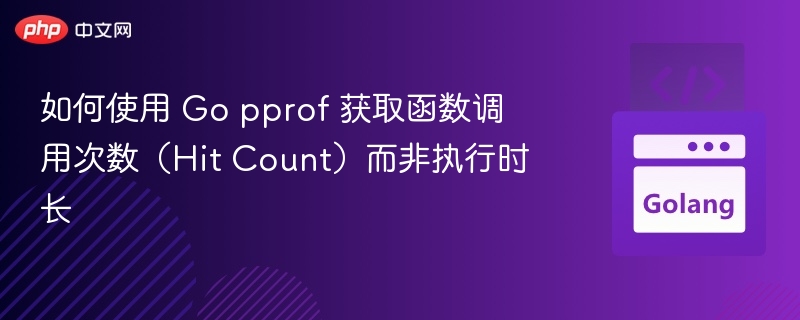 如何使用 Go pprof 获取函数调用次数（Hit Count）而非执行时长
