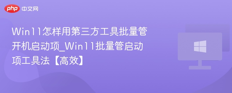 Win11启动项管理工具推荐