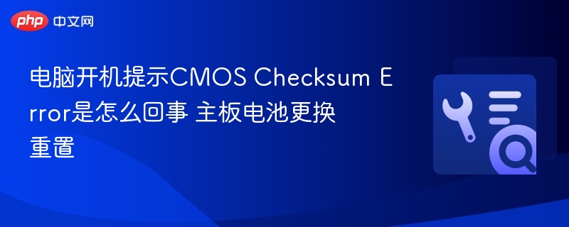 电脑开机提示CMOS Checksum Error是怎么回事 主板电池更换重置