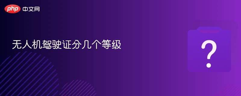 无人机驾驶证等级划分全解析