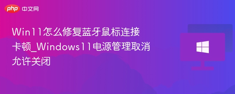 Win11蓝牙鼠标卡顿解决方法