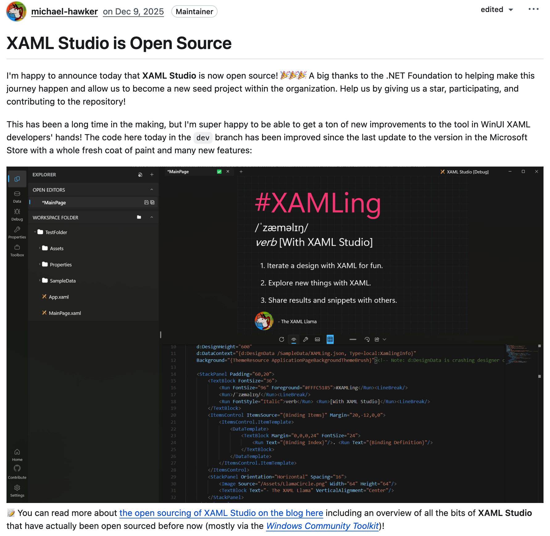 WinUI XAML 原型工具 XAML Studio 正式开源,托管至 .NET 基金会