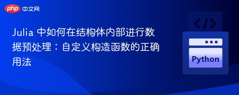 Julia 中如何在结构体内部进行数据预处理:自定义构造函数的正确用法