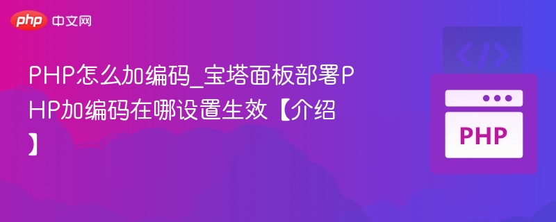 PHP编码设置在哪？宝塔面板怎么开启