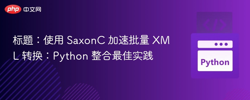 SaxonC加速XML转换Python实战教程