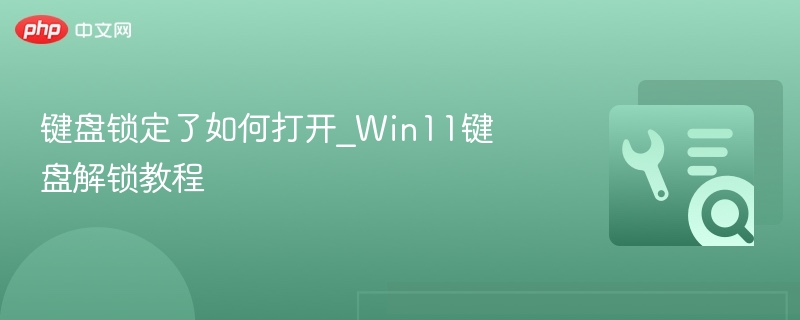 键盘锁定了如何打开_Win11键盘解锁教程