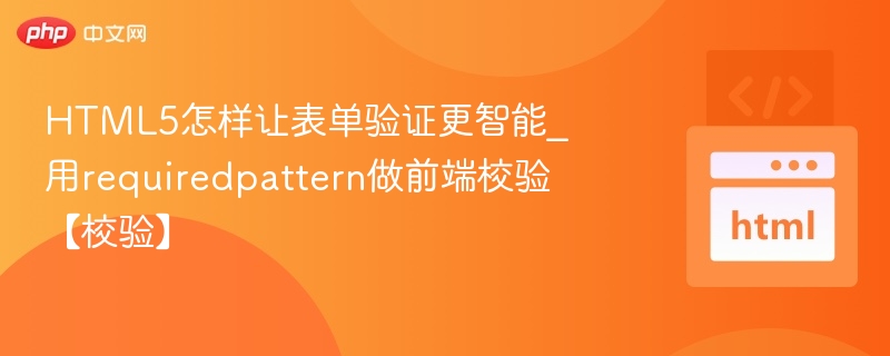 HTML5表单验证：required与pattern应用