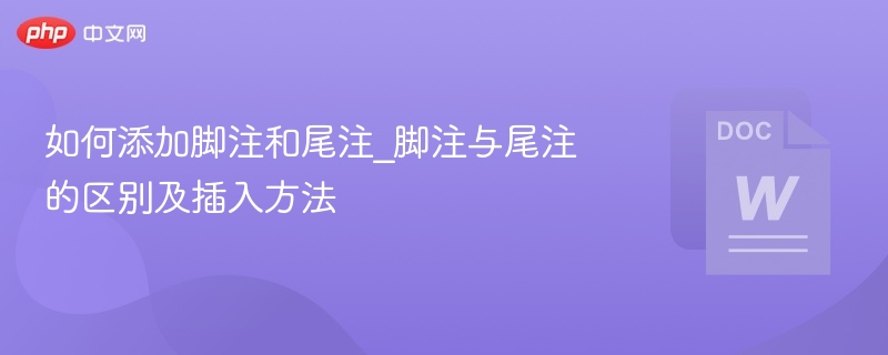 脚注与尾注区别及添加方法