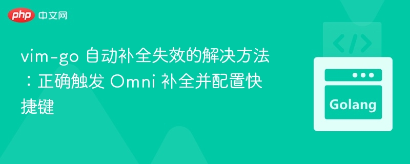vim-go 自动补全失效的解决方法:正确触发 Omni 补全并配置快捷键