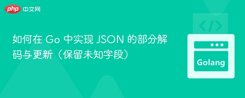 如何在 Go 中实现 JSON 的部分解码与更新（保留未知字段）
