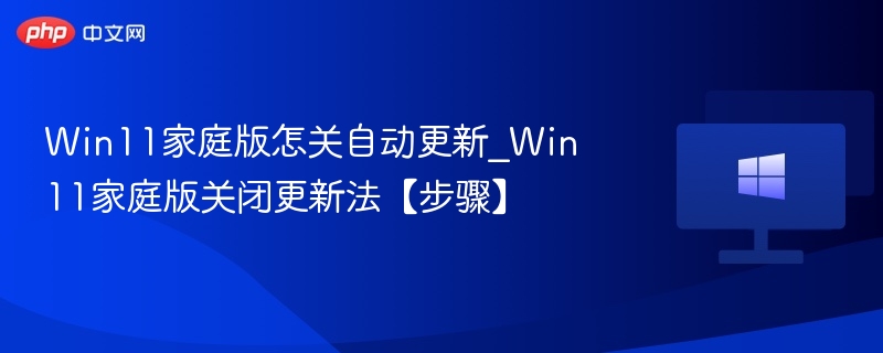 Win11家庭版关闭自动更新教程