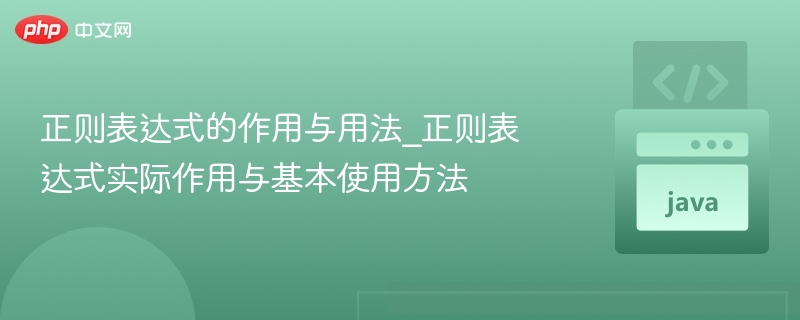 正则表达式的作用与用法_正则表达式实际作用与基本使用方法