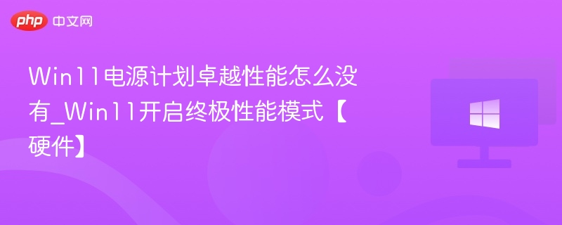Win11卓越性能失效？终极模式开启教程