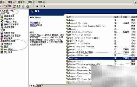 启用Windows Server 2003 WebClient服务
