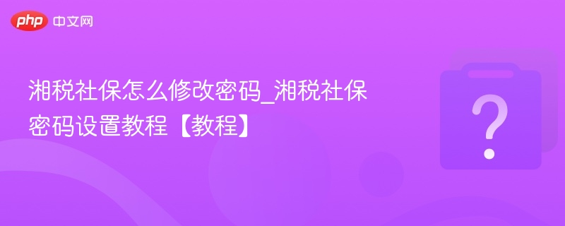 湘税社保密码修改步骤及设置教程