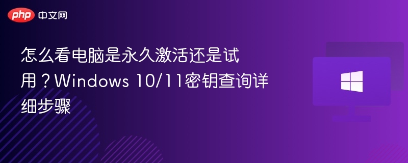 如何判断Windows10/11是否永久激活