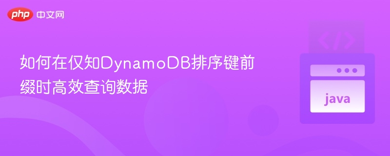 如何在仅知DynamoDB排序键前缀时高效查询数据