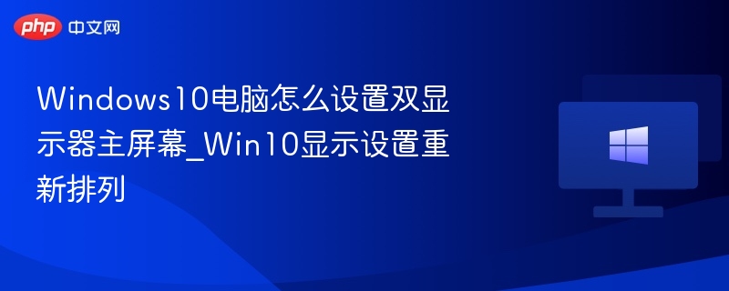 Windows10电脑怎么设置双显示器主屏幕_Win10显示设置重新排列