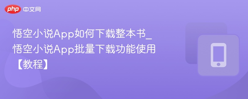 悟空小说App整本下载教程