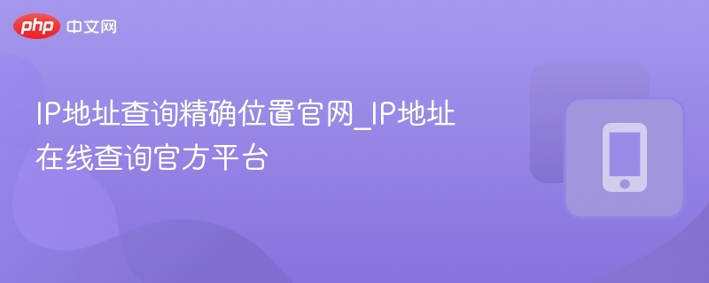 IP地址查询官网_精准定位查询工具