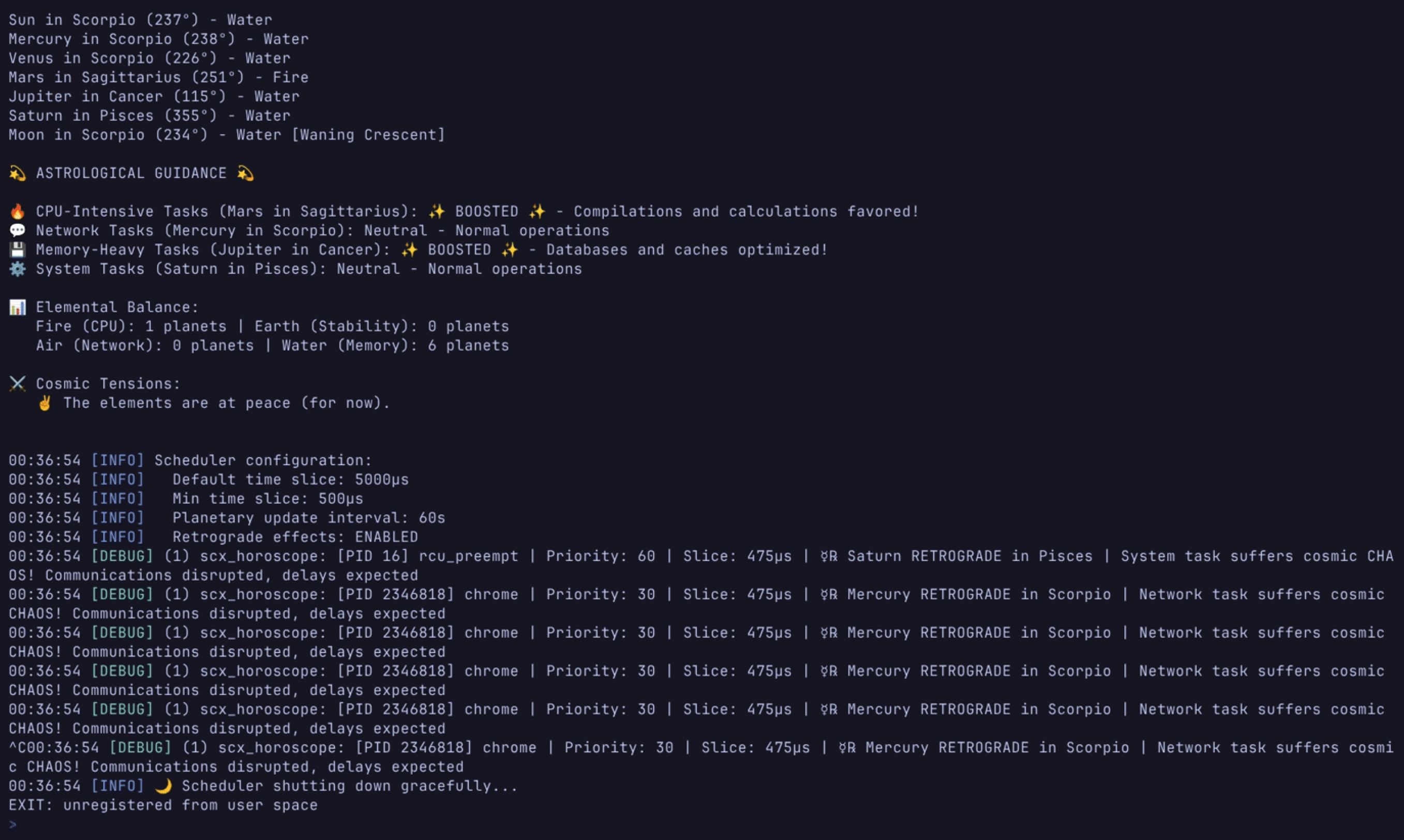 红帽 Linux 工程师开发“占星术” CPU 调度器:scx_horoscope