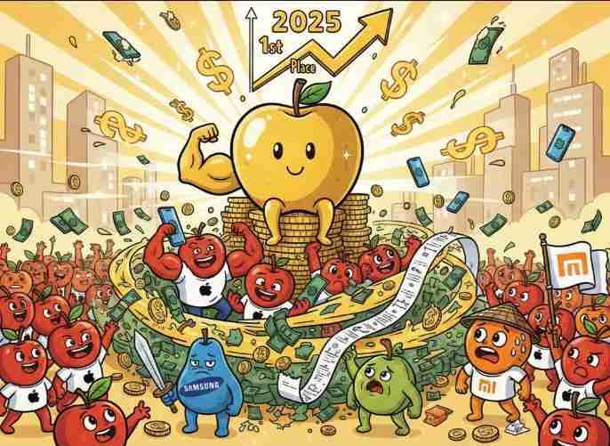 果粉购买力认证!苹果2025手机市佔夺冠稳坐龙头 傲视三星及小米