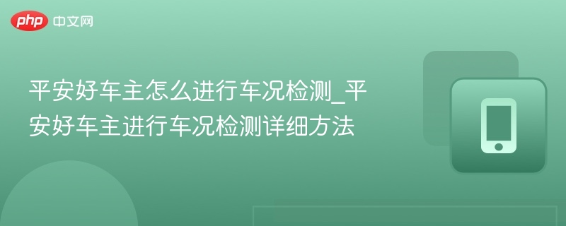 平安好车主怎么进行车况检测_平安好车主进行车况检测详细方法