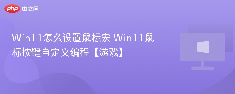 Win11鼠标宏设置教程及按键自定义方法