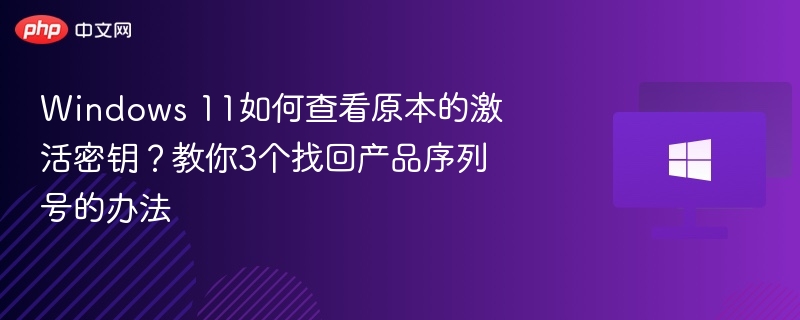 Windows11激活密钥找回方法分享