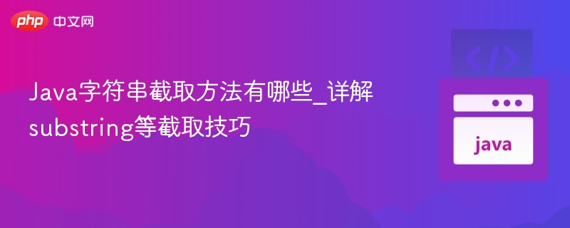 Java字符串截取方法有哪些_详解substring等截取技巧