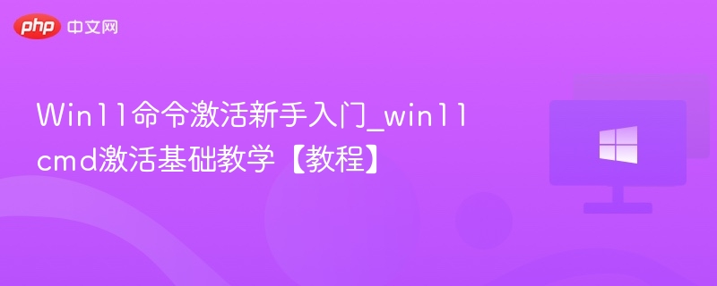 Win11命令激活教程cmd激活入门指南