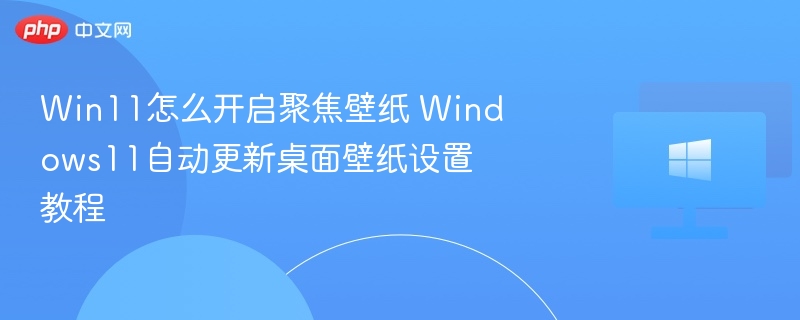 Win11聚焦壁纸开启方法详解