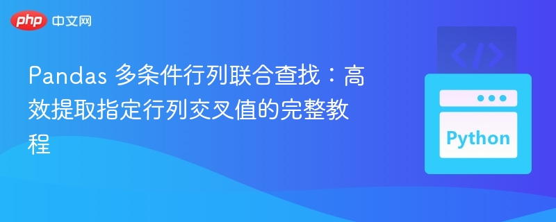 Pandas多条件查值教程：快速提取行列数据