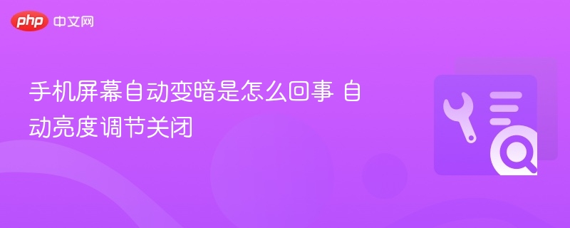 手机屏幕自动变暗怎么解决