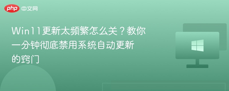 Win11自动更新怎么关？一键禁用教程
