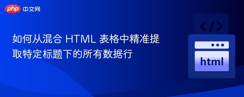 HTML表格提取指定标题行数据技巧