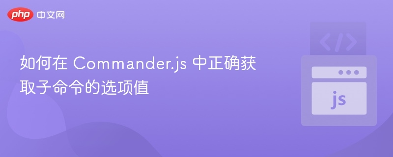 如何在 Commander.js 中正确获取子命令的选项值
