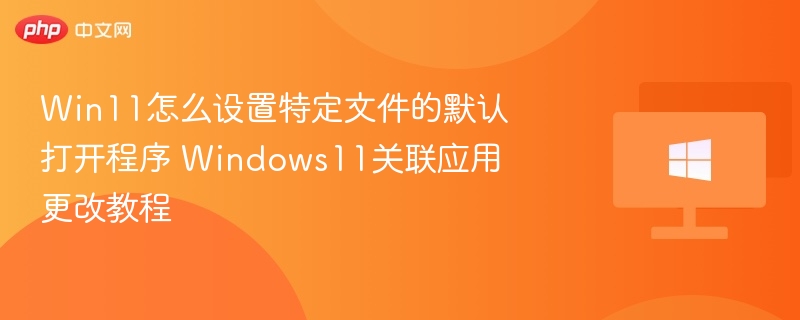 Win11怎么设置特定文件的默认打开程序 Windows11关联应用更改教程