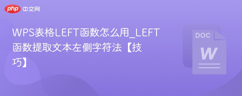 WPS表格LEFT函数使用技巧详解