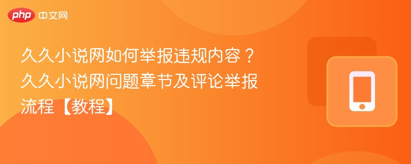 久久小说网如何举报违规内容?久久小说网问题章节及评论举报流程【教程】