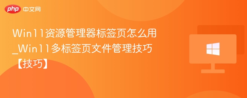 Win11资源管理器标签页怎么用