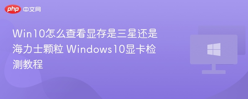 Win10怎么查看显存是三星还是海力士颗粒 Windows10显卡检测教程