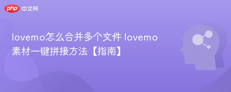 lovemo合并文件教程及技巧分享