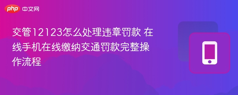 交管12123怎么处理违章罚款 在线手机在线缴纳交通罚款完整操作流程