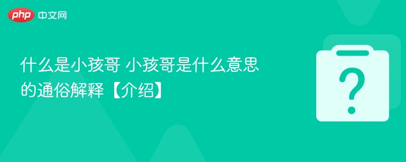 小孩哥是谁？简单说就是网络红人！