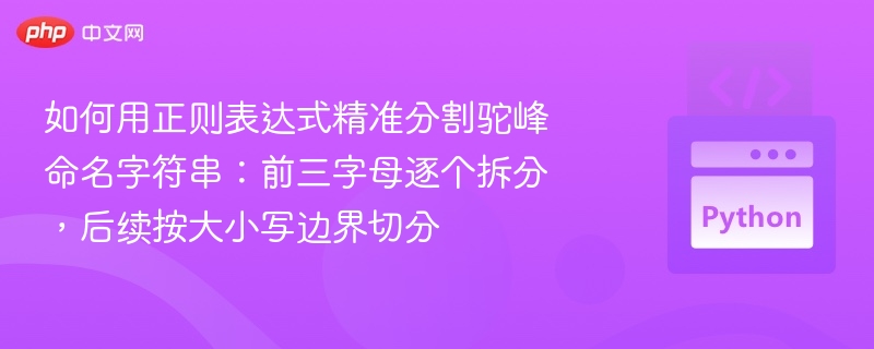 如何用正则表达式精准分割驼峰命名字符串:前三字母逐个拆分,后续按大小写边界切分