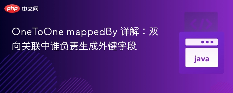 OneToOne mappedBy 详解：双向关联中谁负责生成外键字段
