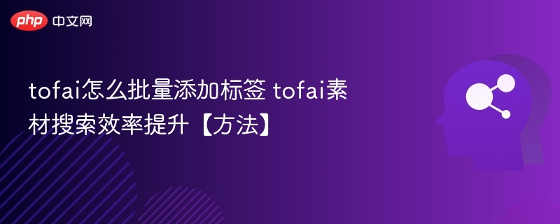 tofai怎么批量添加标签 tofai素材搜索效率提升【方法】
