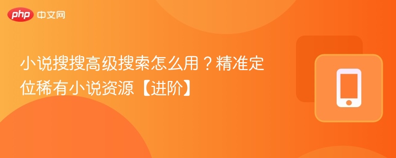 小说搜搜高级搜索怎么用？精准定位稀有小说资源【进阶】